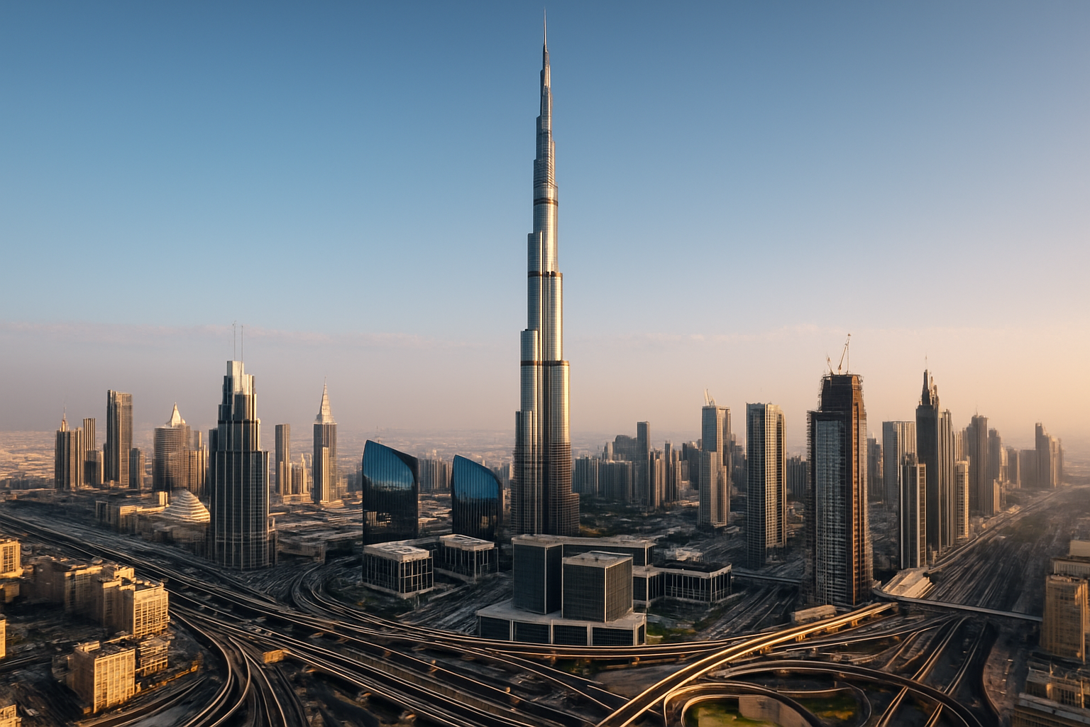 Burj Khalifa towering over Dubai's skyline